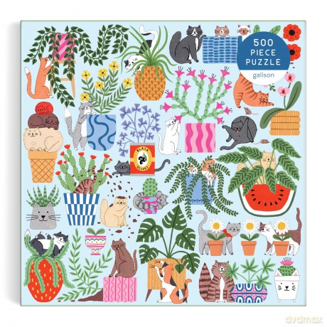Cats in the Houseplants 500 Piece Puzzle [KSIĄŻKA]