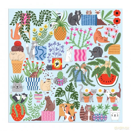 Cats in the Houseplants 500 Piece Puzzle [KSIĄŻKA]