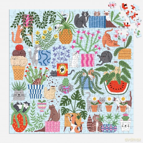Cats in the Houseplants 500 Piece Puzzle [KSIĄŻKA]