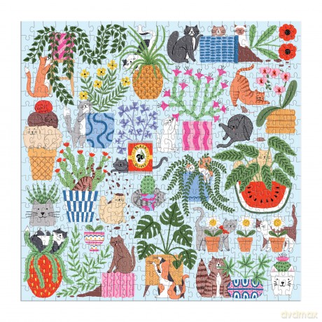 Cats in the Houseplants 500 Piece Puzzle [KSIĄŻKA]