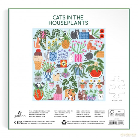 Cats in the Houseplants 500 Piece Puzzle [KSIĄŻKA]