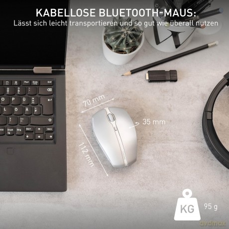 CHERRY GENTIX BT Maus kabellos matt-silb