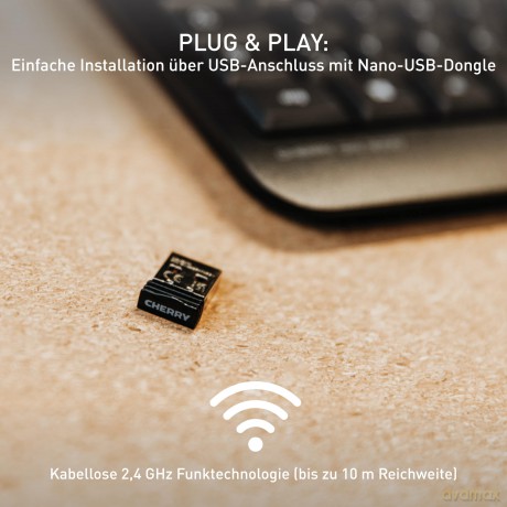 CHERRY KW 3000 Tastatur kabellos schwarz