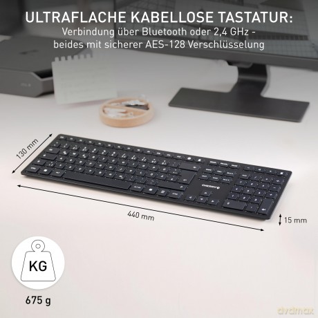 CHERRY TAS KW 9100 SLIM Wireless CH-Layo