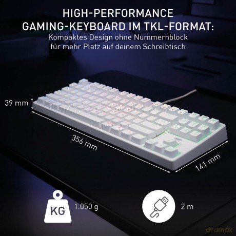 CHERRY XTRFY K4V2 TKL keyboard, white