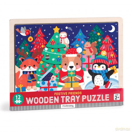 Christmas 12 Piece Wooden Tray Puzzle [KSIĄŻKA]