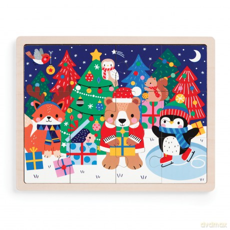 Christmas 12 Piece Wooden Tray Puzzle [KSIĄŻKA]