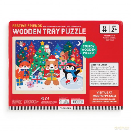 Christmas 12 Piece Wooden Tray Puzzle [KSIĄŻKA]