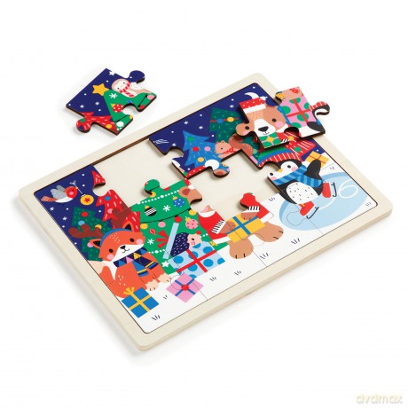 Christmas 12 Piece Wooden Tray Puzzle [KSIĄŻKA]