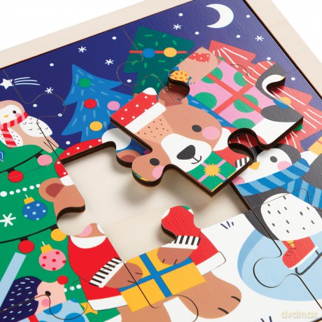 Christmas 12 Piece Wooden Tray Puzzle [KSIĄŻKA]