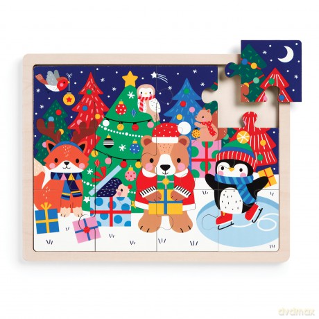 Christmas 12 Piece Wooden Tray Puzzle [KSIĄŻKA]
