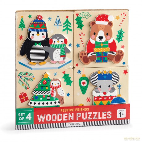 Christmas Set of 4 Wood Puzzles [KSIĄŻKA]