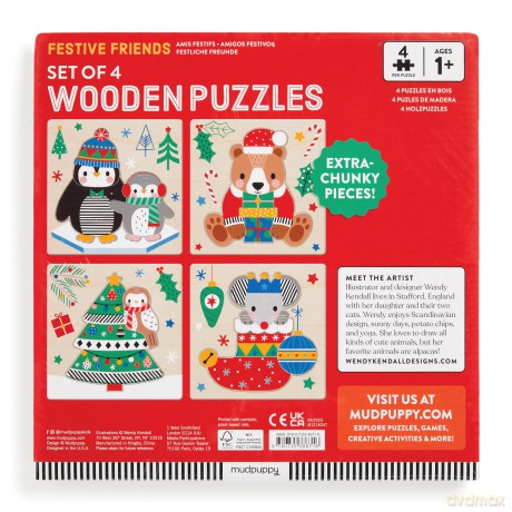 Christmas Set of 4 Wood Puzzles [KSIĄŻKA]
