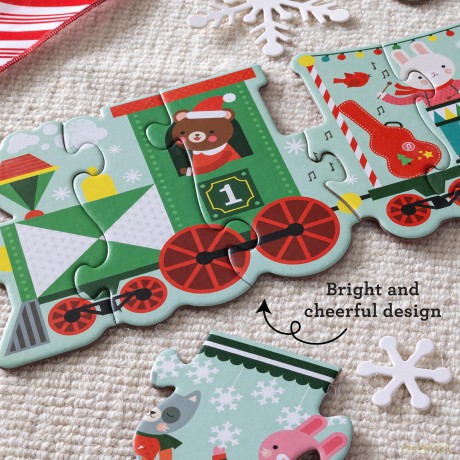 Christmas Train Shaped Floor Puzzle [KSIĄŻKA]