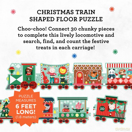Christmas Train Shaped Floor Puzzle [KSIĄŻKA]