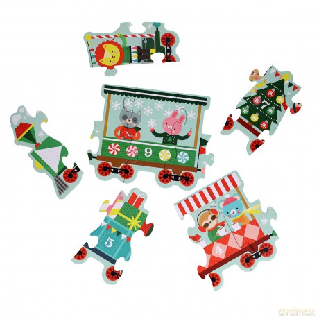 Christmas Train Shaped Floor Puzzle [KSIĄŻKA]