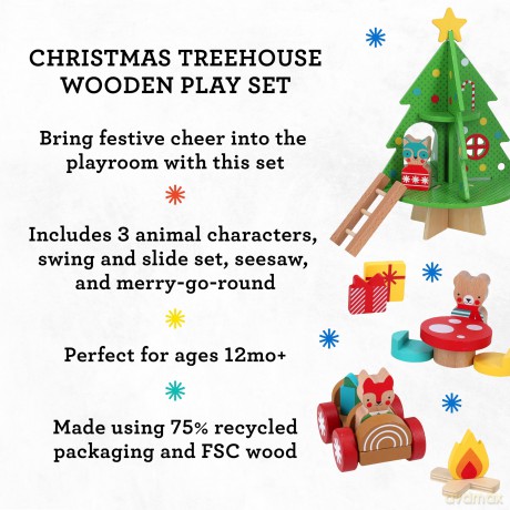 Christmas Treehouse Wooden Play Set [KSIĄŻKA]
