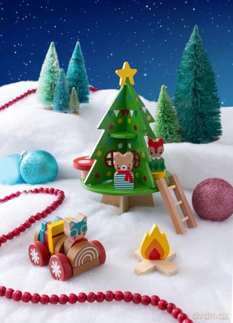 Christmas Treehouse Wooden Play Set [KSIĄŻKA]