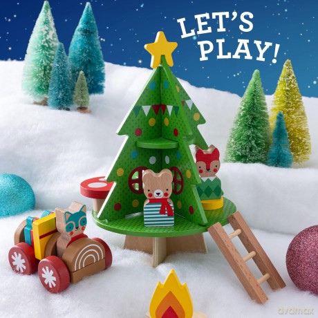 Christmas Treehouse Wooden Play Set [KSIĄŻKA]
