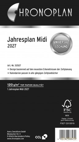 Chronoplan: CHRONOPLAN Kalendereinlage 2026 Jahrespl