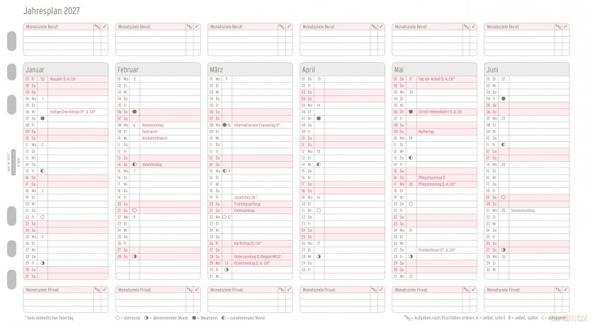 Chronoplan: CHRONOPLAN Kalendereinlage 2026 Jahrespl