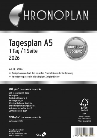 Chronoplan: CHRONOPLAN Kalendereinlage 2026 Tagespla