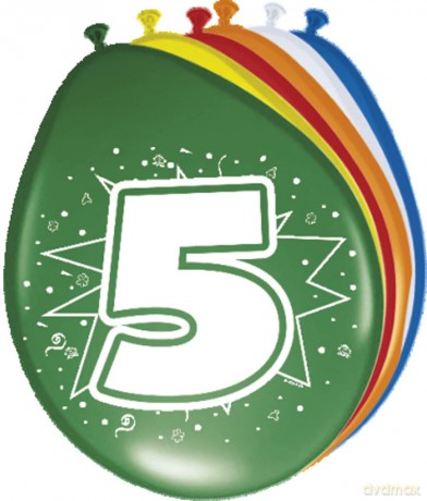 Cijfer Ballonnen 5 jaar 8st.