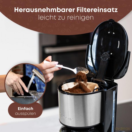 Clatronic: CLATRONIC KA 3805 Kaffeemaschine silber,