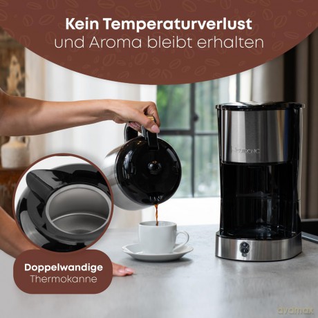 Clatronic: CLATRONIC KA 3805 Kaffeemaschine silber,
