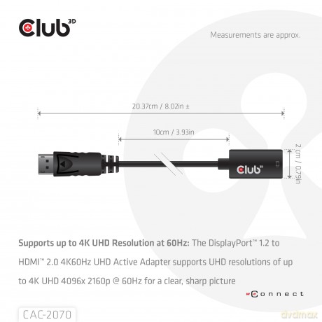 Club3D Adapter DisplayPort > HDMI 2.0 3D