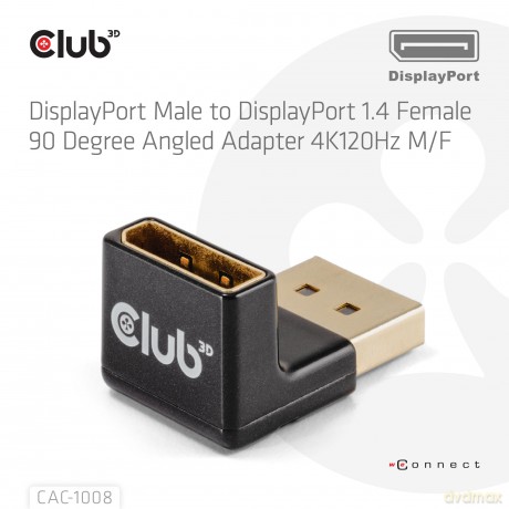 Club3D Adapter DP > DP 1.4 90 abgewinkel