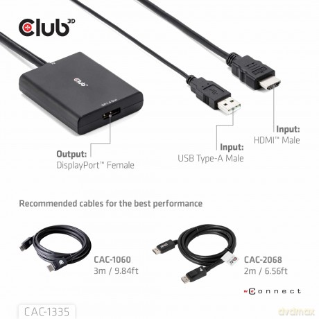 Club3D Adapter HDMI + MicroUSB > DP 4