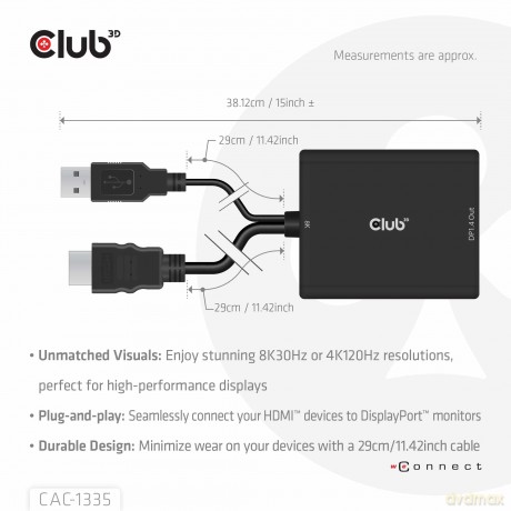 Club3D Adapter HDMI + MicroUSB > DP 4