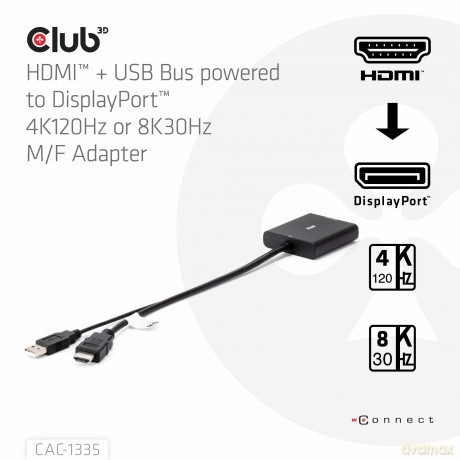 Club3D Adapter HDMI + MicroUSB > DP 4
