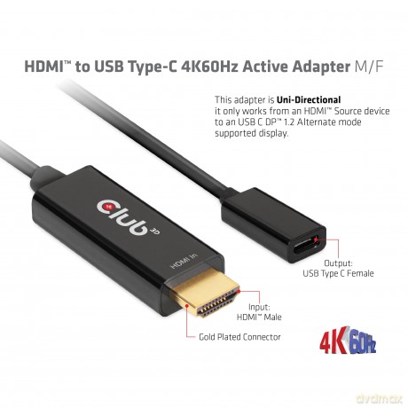 Club3D Adapter HDMI 2.0 > USB-C 4K60Hz