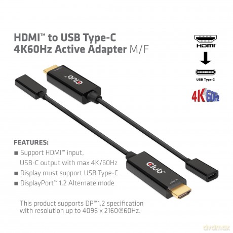 Club3D Adapter HDMI 2.0 > USB-C 4K60Hz