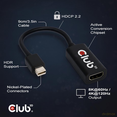 Club3D Adapter MiniDisplayPort > HDMI 2.
