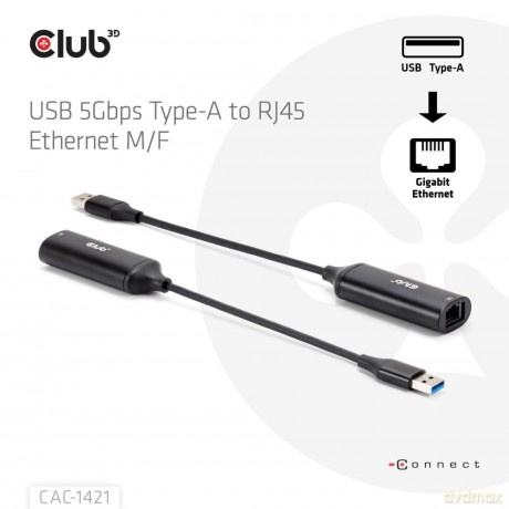 Club3D Adapter USB Typ A > RJ45 5Gbps re