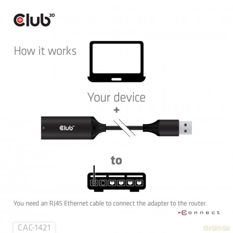 Club3D Adapter USB Typ A > RJ45 5Gbps re