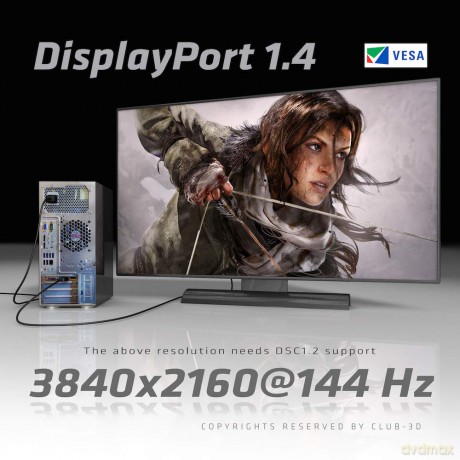 Club3D DisplayPort-Kabel 1.4 HBR3 32,4Gb