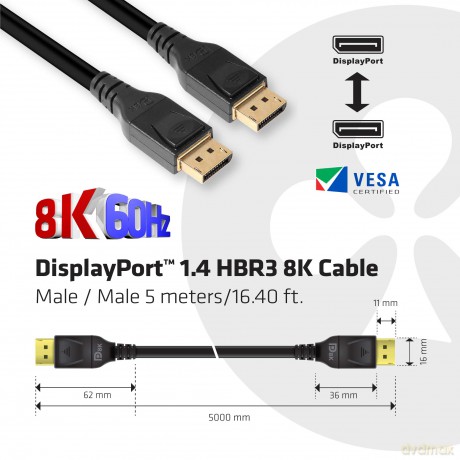 Club3D DisplayPort-Kabel 1.4 HBR3 32,4Gb