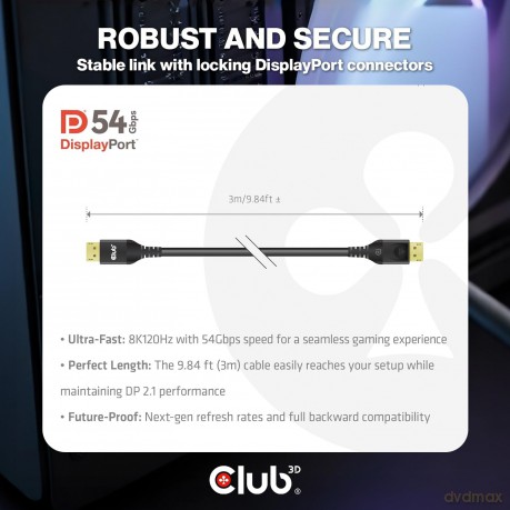Club3D DP-Kabel 2.1 DP54 zertifiziert 3m