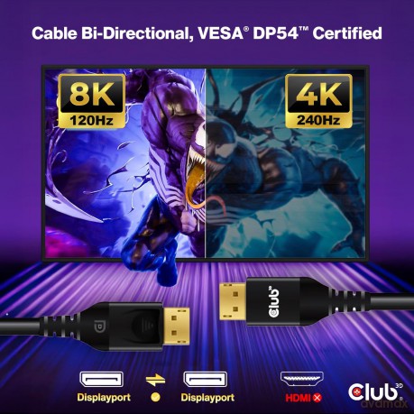 Club3D DP-Kabel 2.1 DP54 zertifiziert 3m