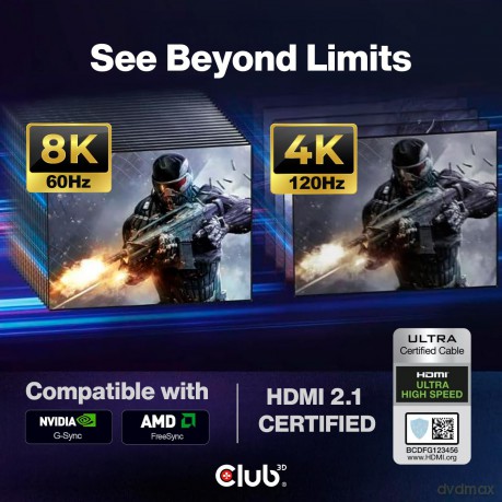 Club3D HDMI-Kabel A -> A 2.1 Ultra High