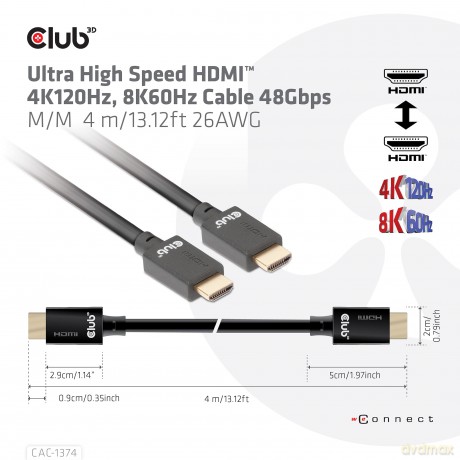 Club3D HDMI-Kabel A -> A 2.1 Ultra High