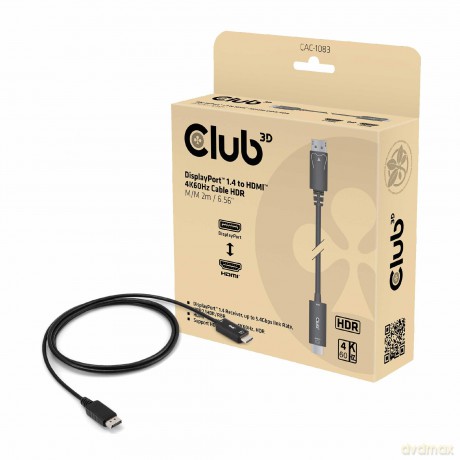 Club3D Kabel DisplayPort 1.4 > HDMI HDR