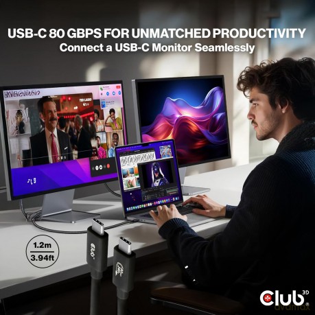 Club3D Kabel USB-C 80Gbps zertifi. PD240