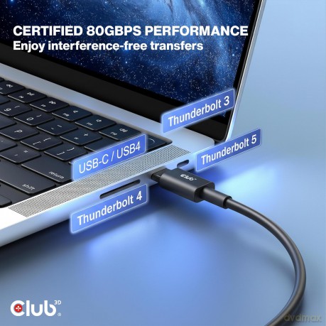 Club3D Kabel USB-C 80Gbps zertifi. PD240