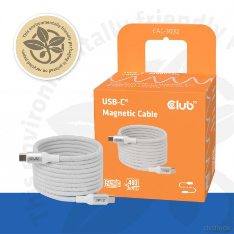 Club3D Lifestyle USB-C Magnetisches Kabe