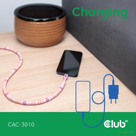 Club3D Lifestyle USB-C Perlen-Kabel PD60